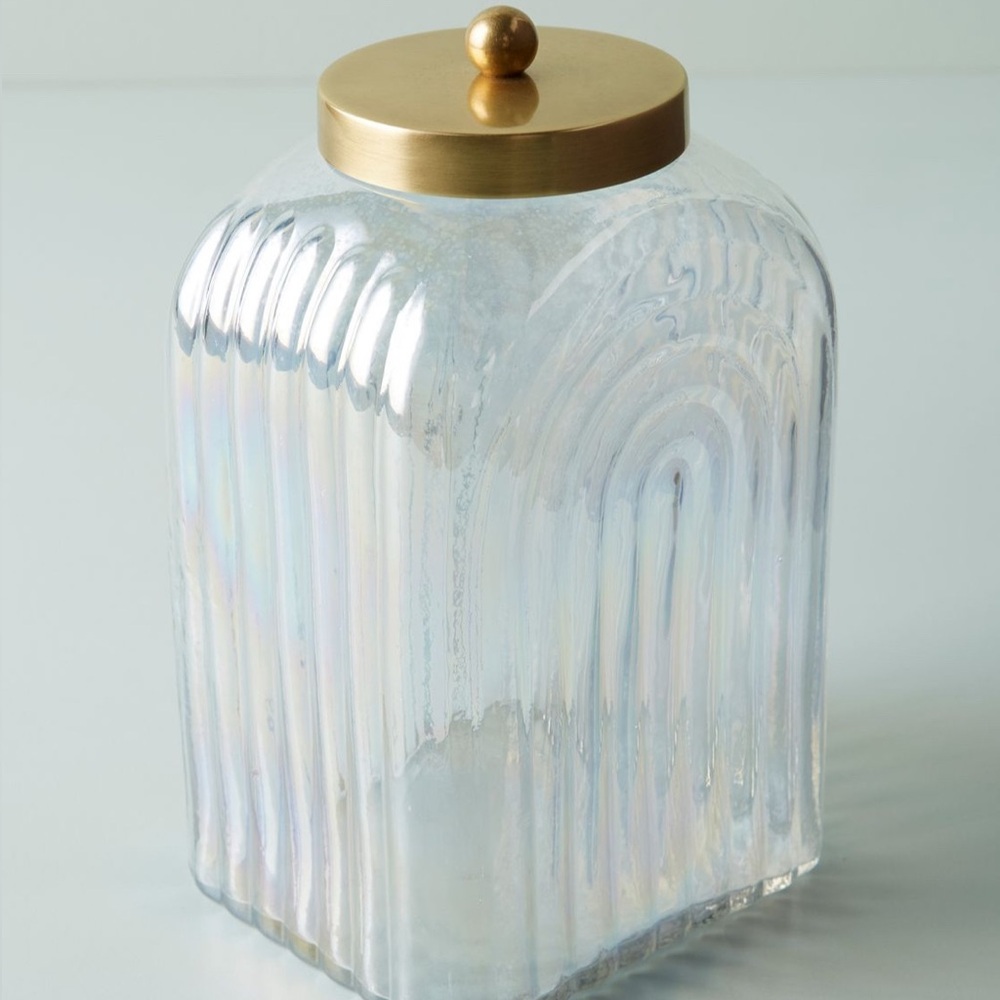 Anthropologie Noah Large Iridescent Bath Canister